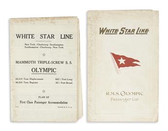 (OCEAN LINERS.) Group of printed brochures, passenger lists and ephemera.